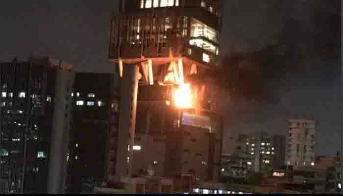 ambani house catches fire