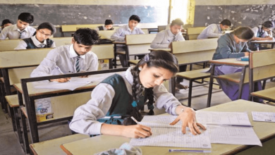 students appearing for exams