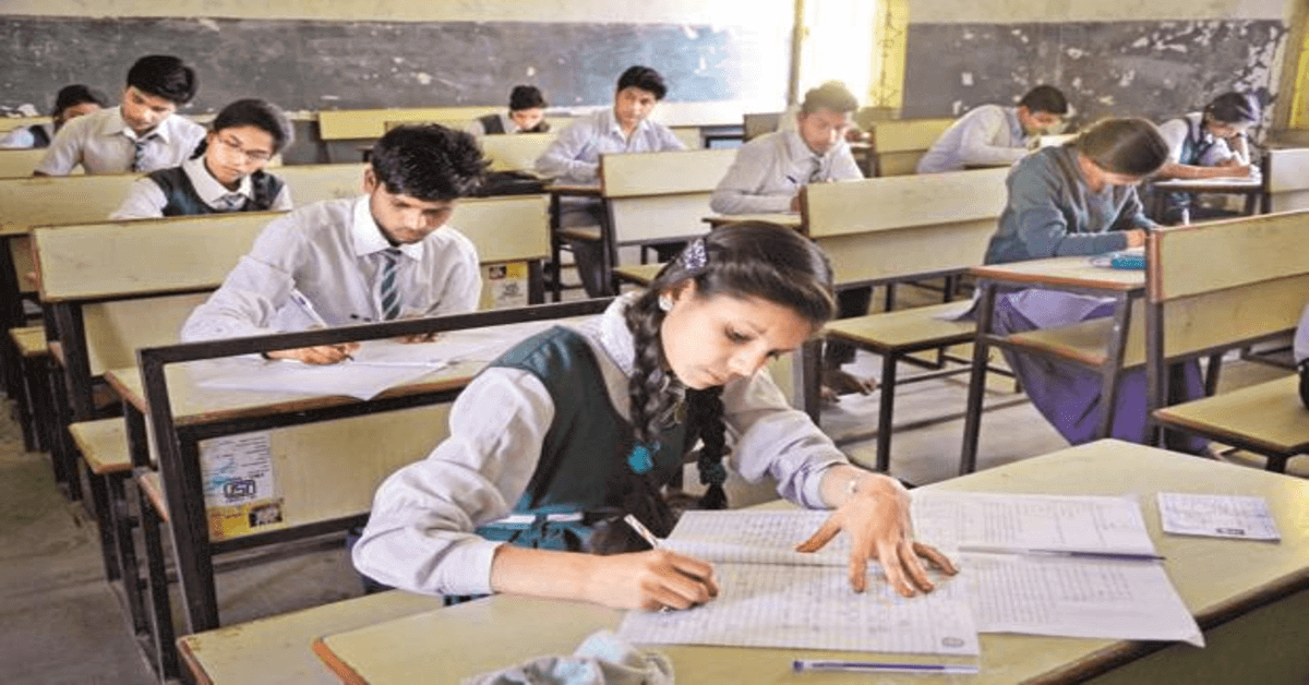 students appearing for exams