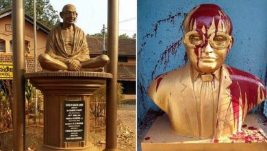 statues-gandhi-ambedkar-vandalized-various-parts-country