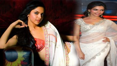 Deepika Padukone Stunning in ivory saree