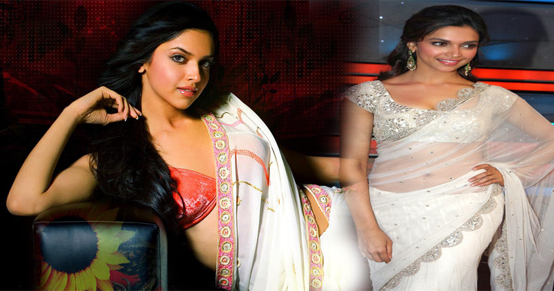 Deepika Padukone Stunning in ivory saree
