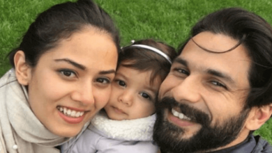 Shahid Kapoor with wife & daughter