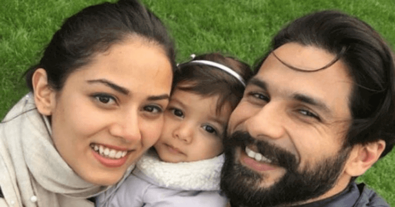Shahid Kapoor with wife & daughter