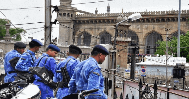 security beefed up at Mecca Masjid