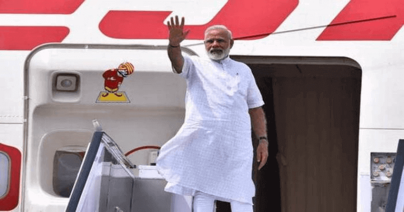 Prime Minister Narendra Modi on a business trip