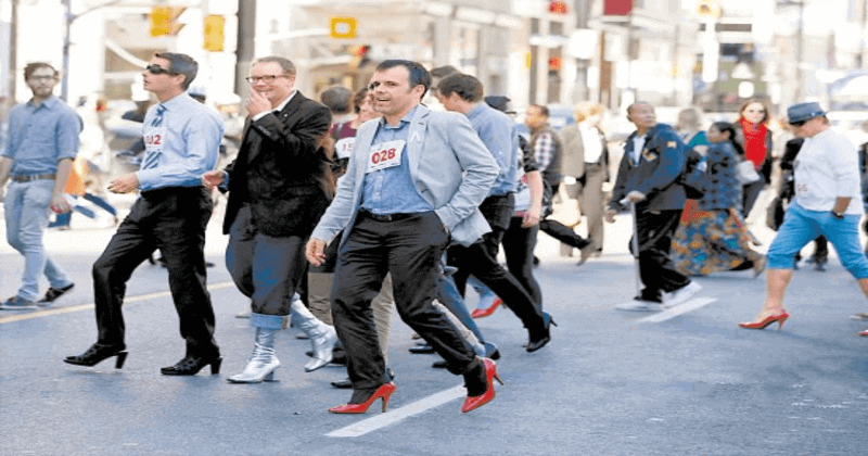 high-heel walk protest