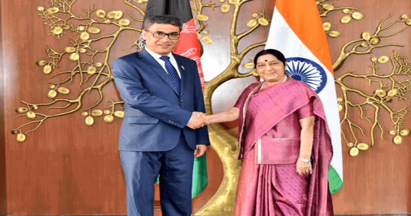 Sushma Swaraj meets Afghan Defence Minister Lieutenant-General Tariq Shah Bahramee