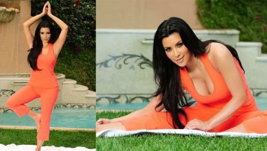 Kim-kardashian-Celebrity-who-practice-yoga-regularly