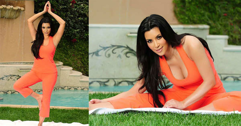 Kim-kardashian-Celebrity-who-practice-yoga-regularly