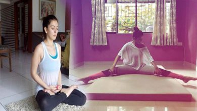 South-Indian-Celebrity-who-practice-yoga-regularly--Hansika-Motwani