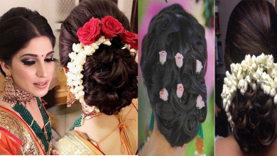 Ringlet-Floral-Bun-Hairstyle