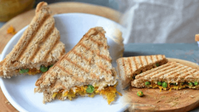 Masala Carrot And Peas Sandwich