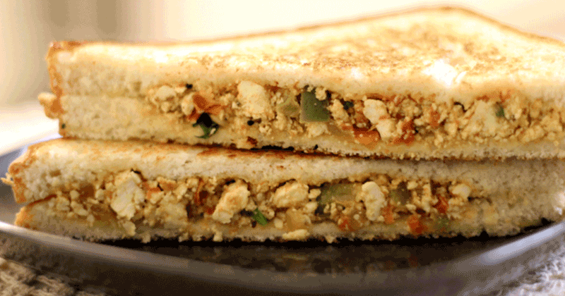 Scrambled Paneer Sandwich