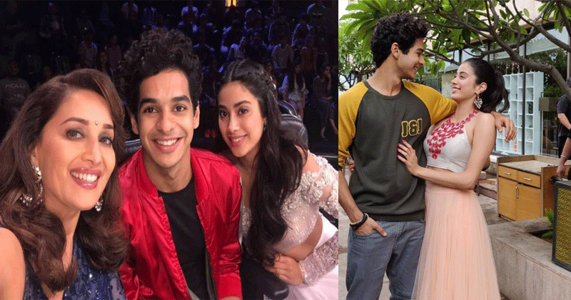 Dhadak-Stars-Ishaan-and--Janhvi-with-evergreen-beauty-queen-Madhuri