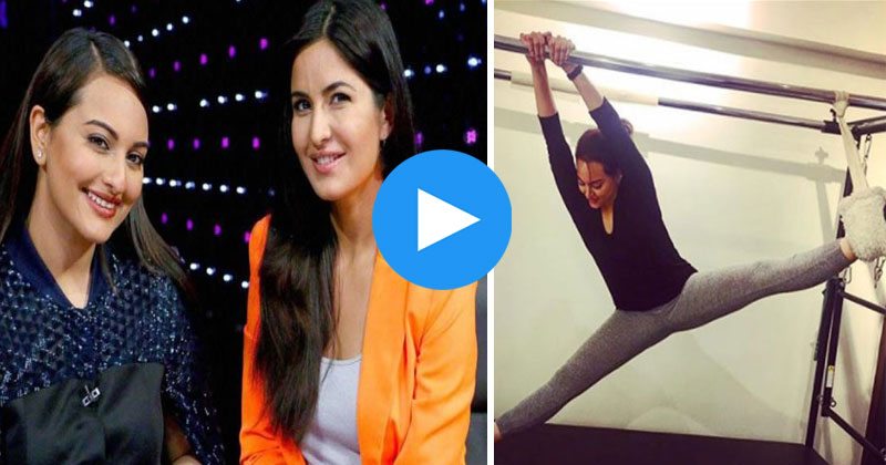 Workout Video Caption of Bollywood Diva Sonakshi with Katrina Kaif is so  Funny!