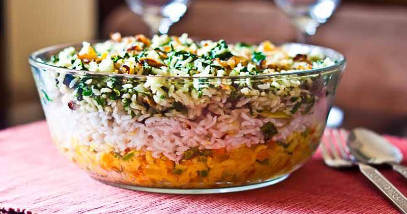 Layered Vegetable Tricolor Biryani