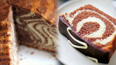 Eggless Marble Cake