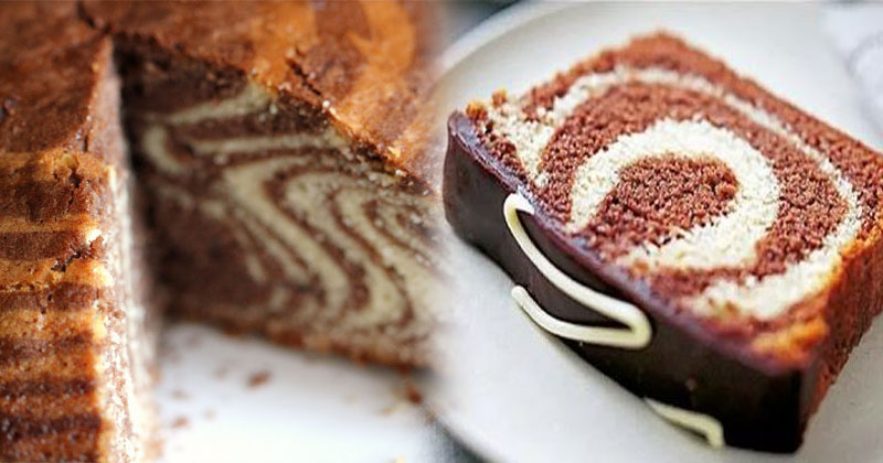 Eggless Marble Cake