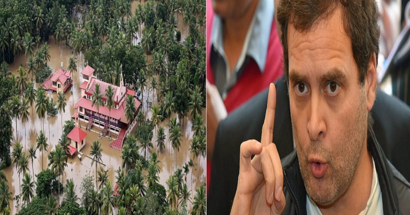 Image result for Rahul Gandhi Congress Govts help Flood hit state Kerala