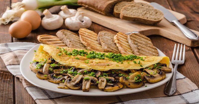 Mushroom Masala Cheese Omelette