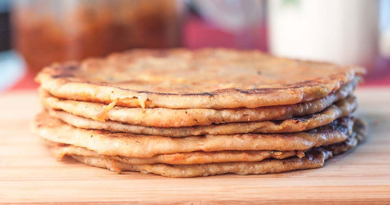 Carrots & Sweet Potato Stuffed Paratha