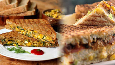 Cheesy Garlic Spinach Corn Paneer Sandwich