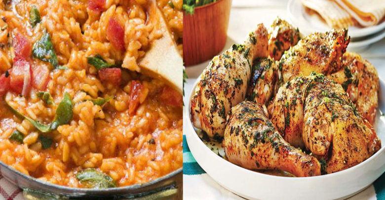 Tomato Basil Risotto With Grilled Chicken