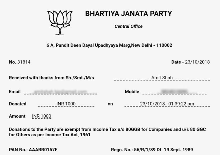 Donation To Political Party Income Tax Rebate