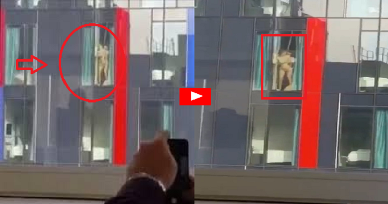 A naked man and woman have plunged to their deaths from a third-floor balco...