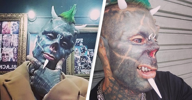 "Sinister Creature": A Tattoo freak slices off his nose to look like a