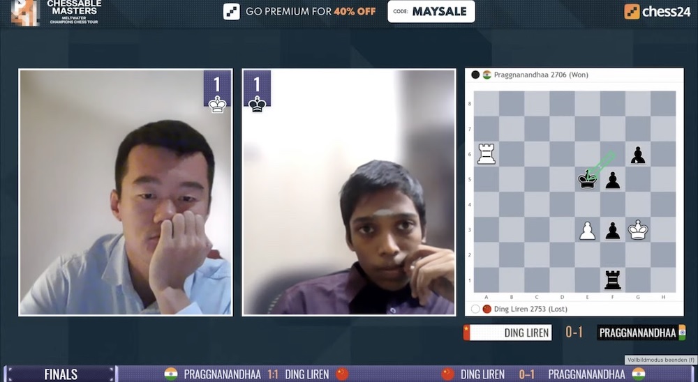 Indian grandmaster Rameshbabu Praggnanandhaa loses Chessable Masters' title  to Ding Liren - Sports News